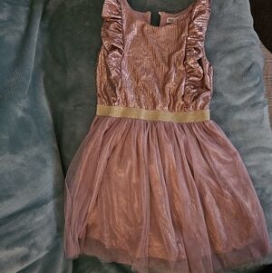 Nannette Pink and Gold Formal Kids Dress